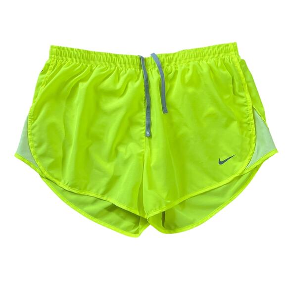 Nike Womens Modern Tempo Embossed Running Shorts Neon Yellow Size Medium - Picture 1 of 8
